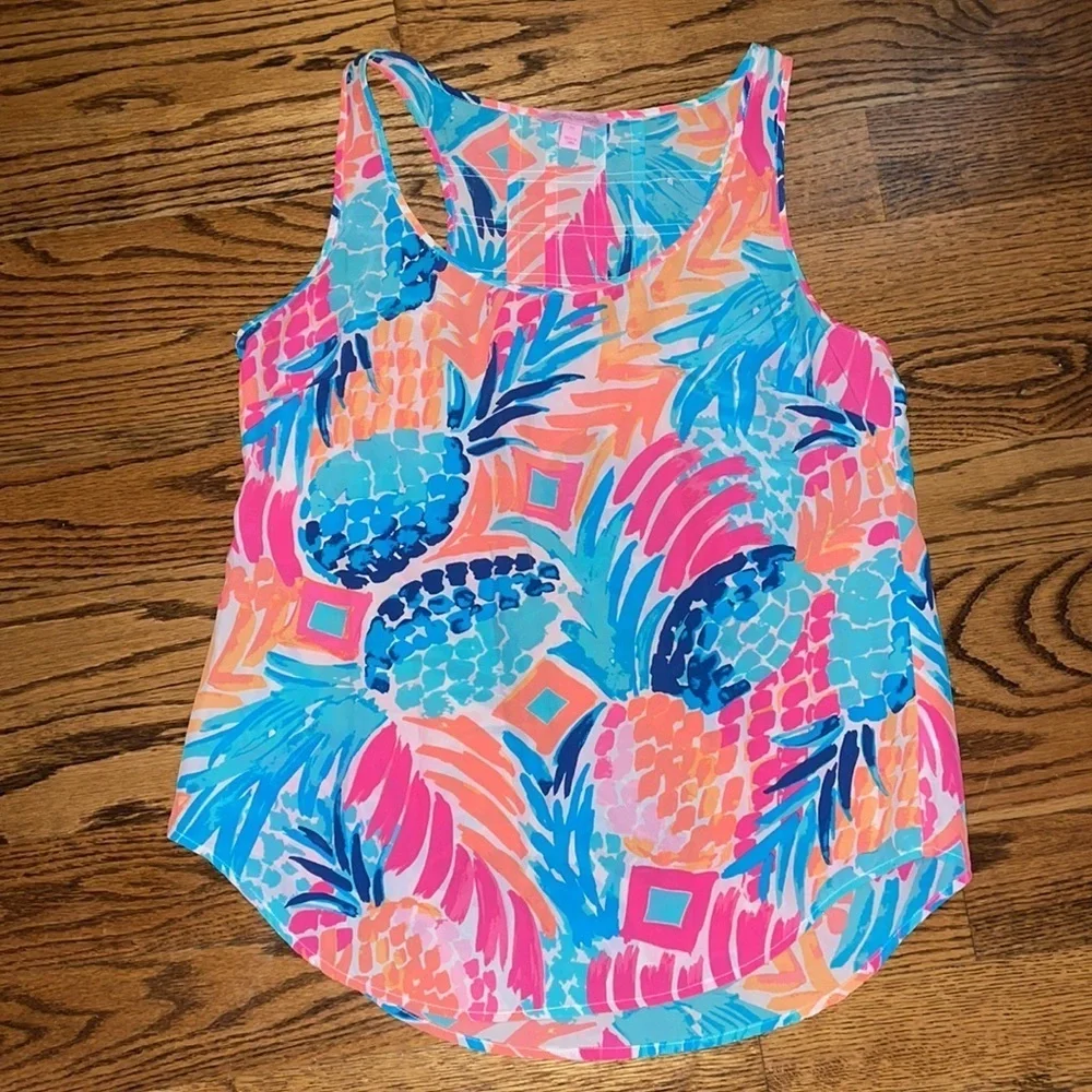 EUC Lilly Pulitzer Alyssa silk top Goombay Smash M